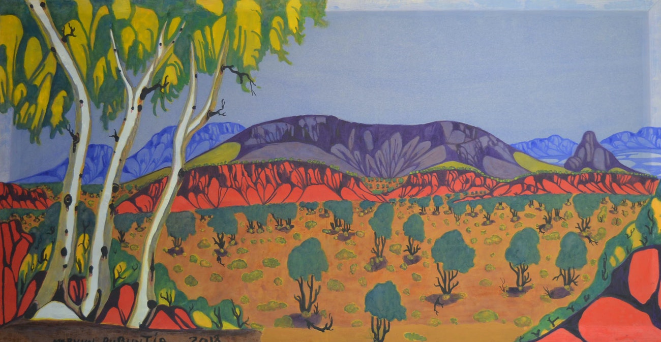 Aboriginal dot painting from the Central Desert tradition