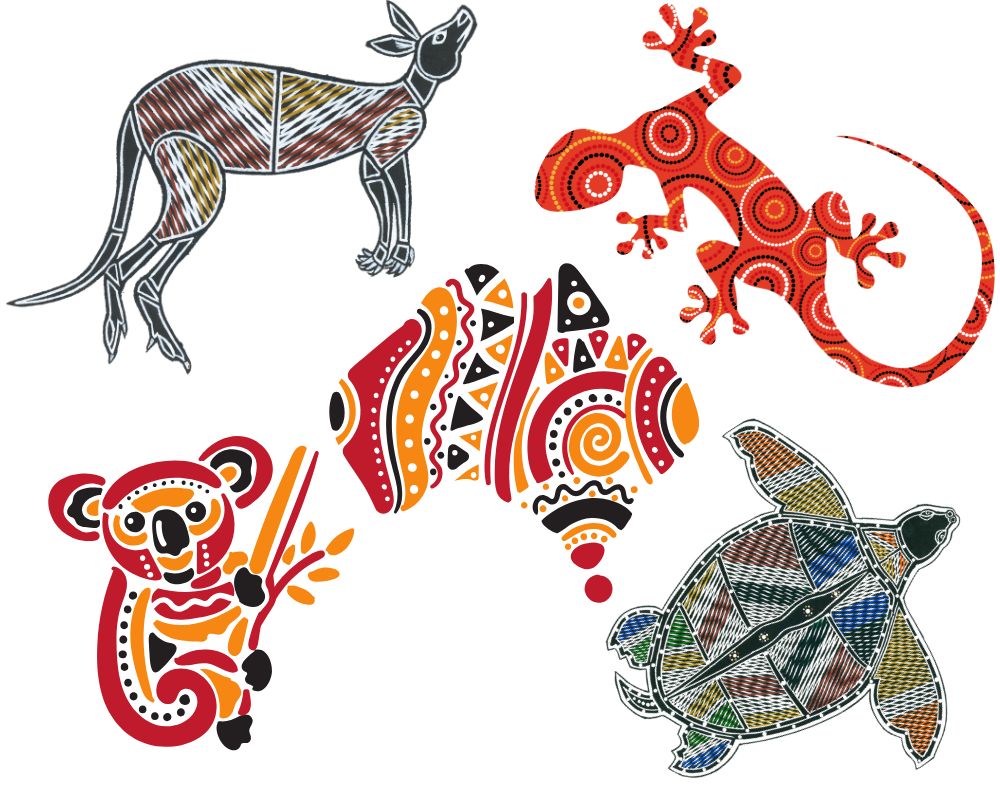 Aboriginal dot painting showing traditional Central Australian style