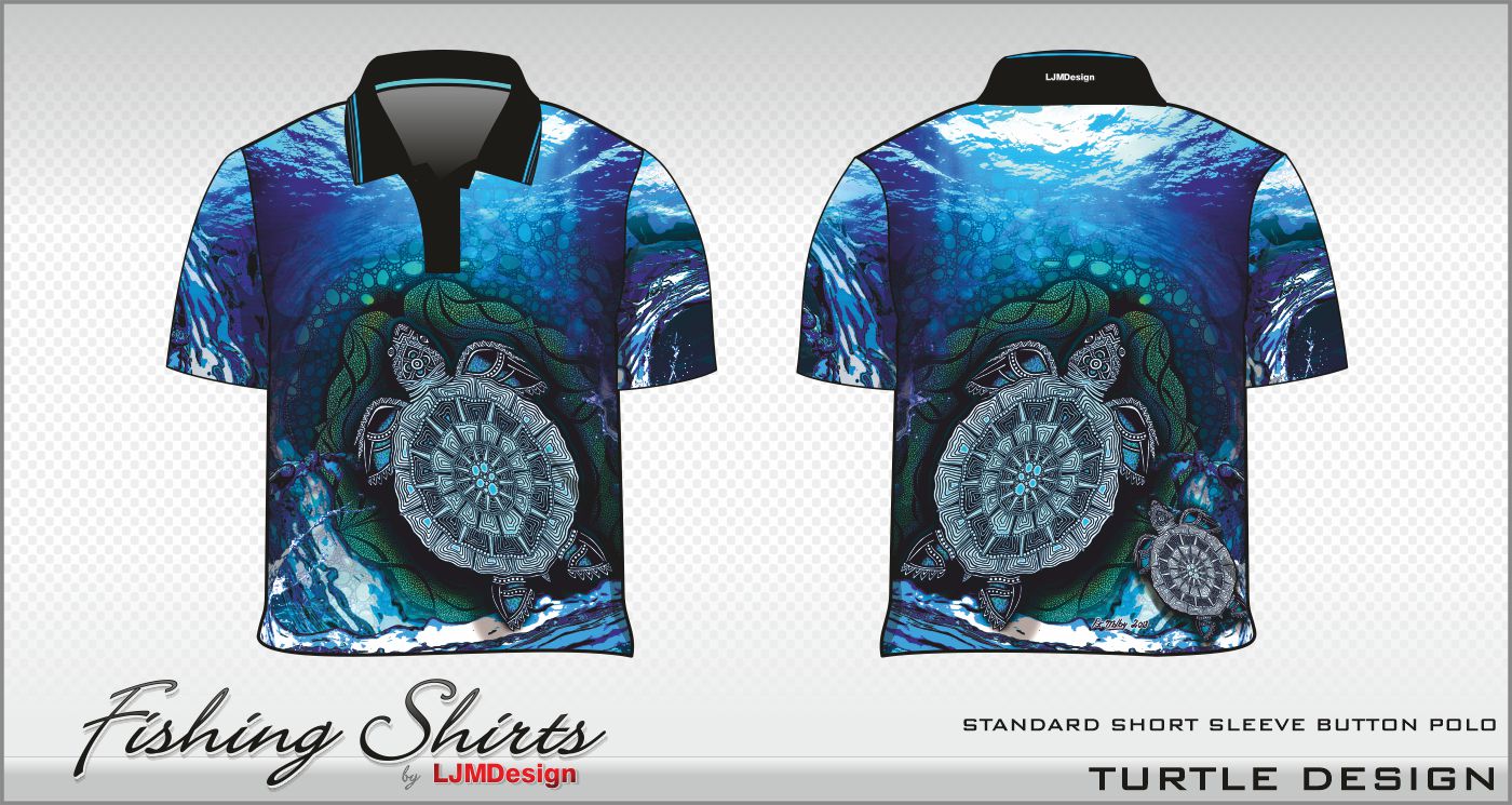 Aboriginal turtle art clothing design printed on a shirt