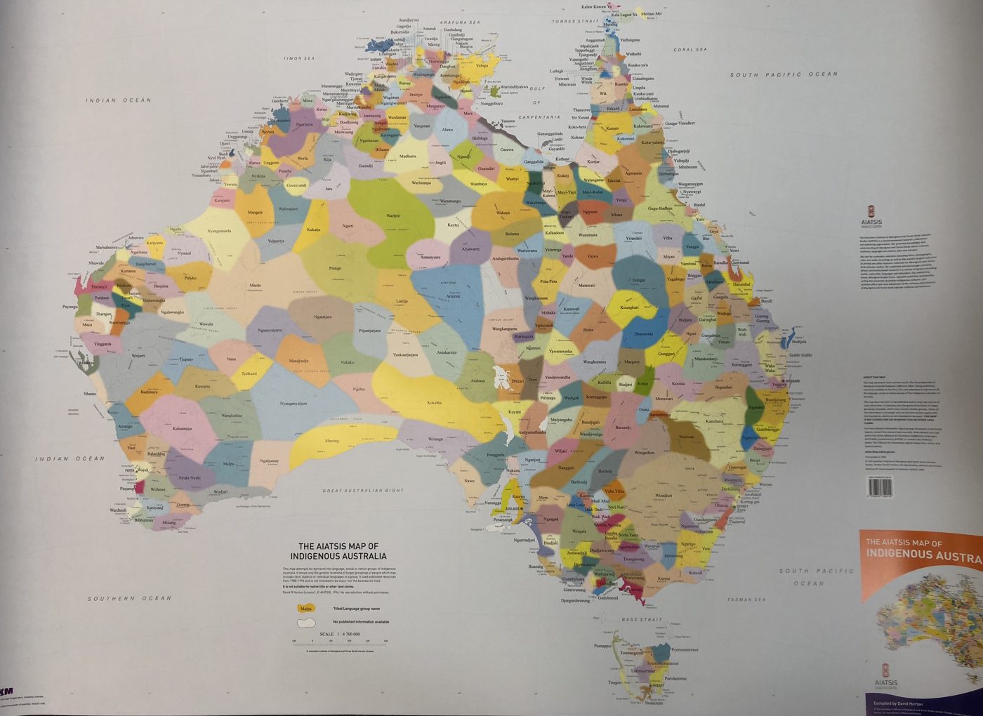 AIATSIS Map of Indigenous Australia by Dr David Horton showing language and nation groups