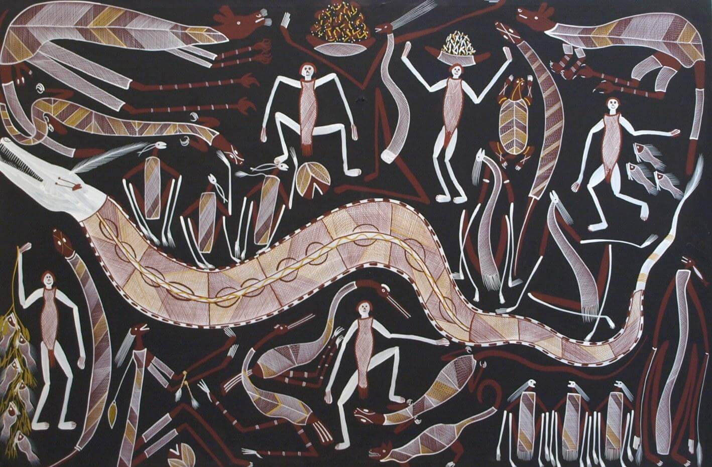 Aboriginal art showing animals from different Australian regions