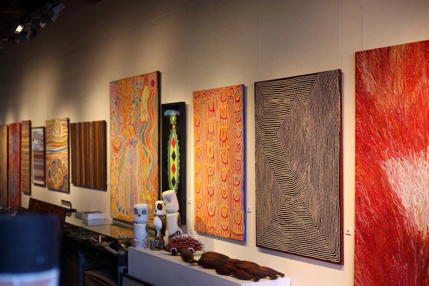Aboriginal art gallery interior showing works for sale in Australia