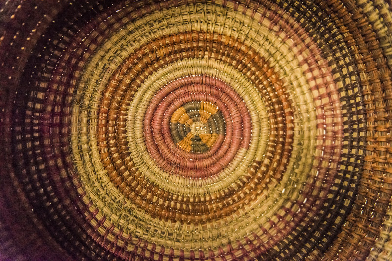 Aboriginal art on display in an institutional setting