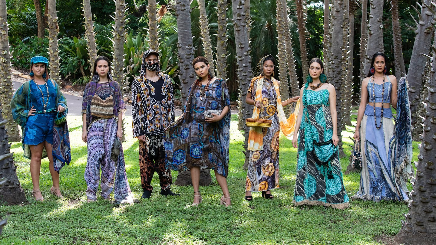 Aboriginal art fashion on the runway in Australia