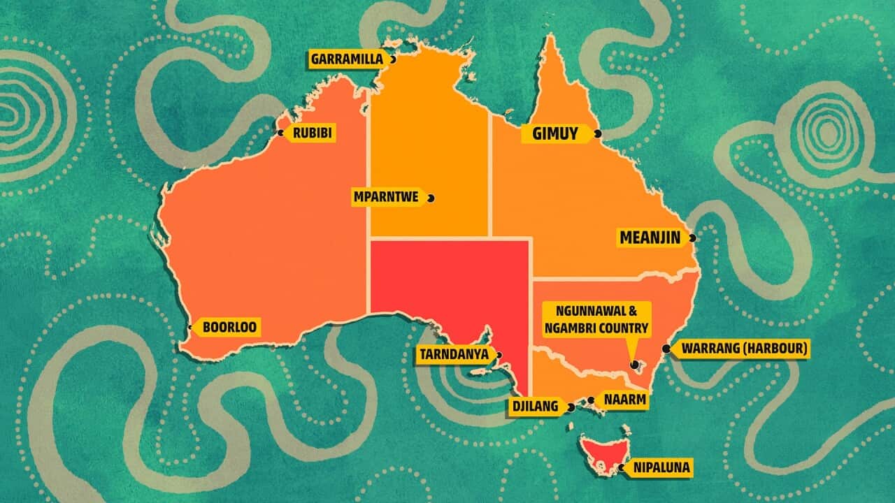 Map of Indigenous place names and Country across Australia