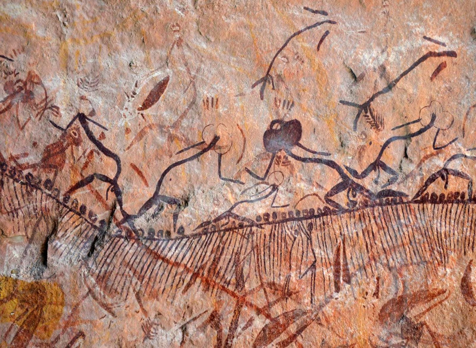 Gwion Gwion Northern Running Figures rock art panel from the Kimberley