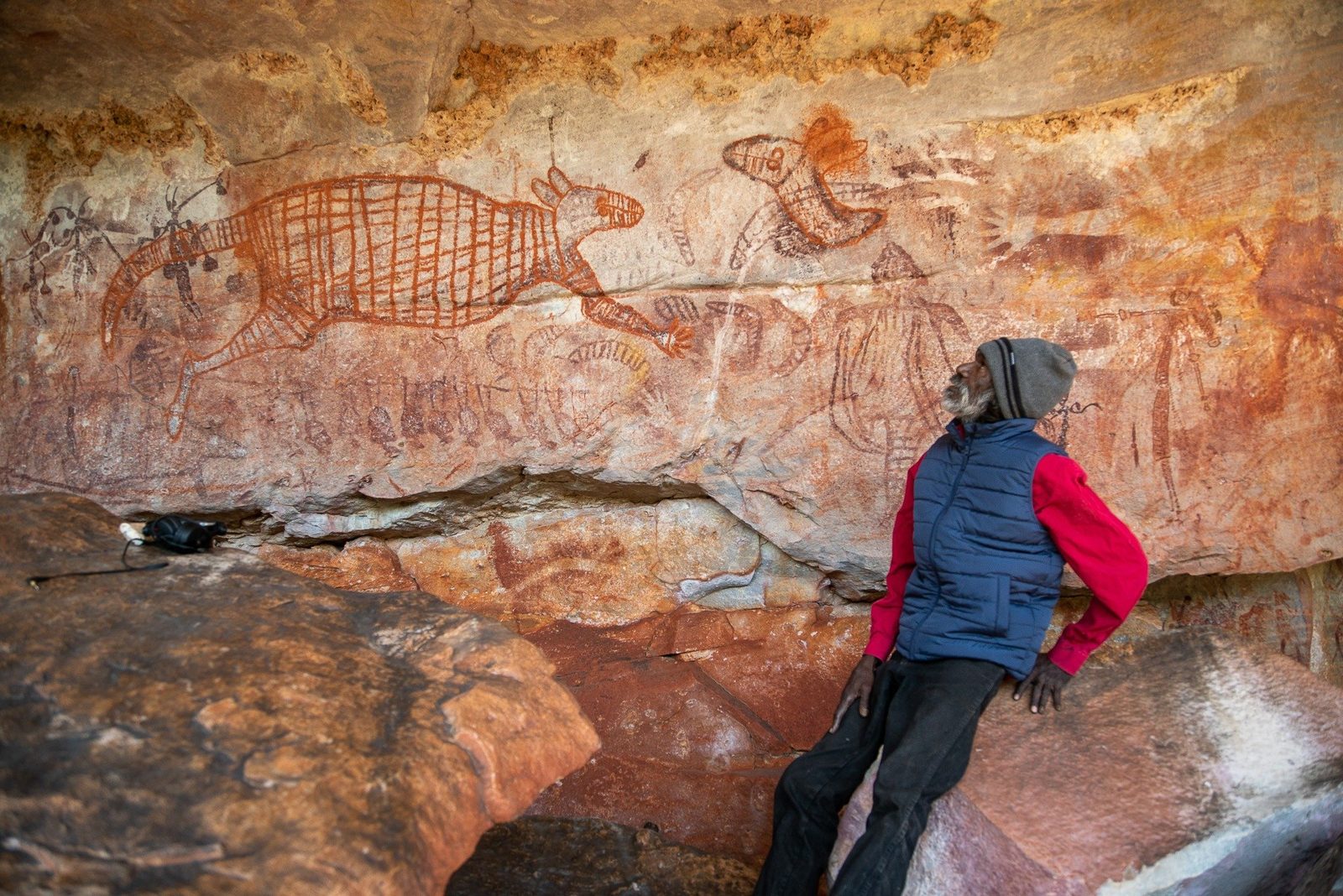 Aboriginal art exhibition installation in a major gallery