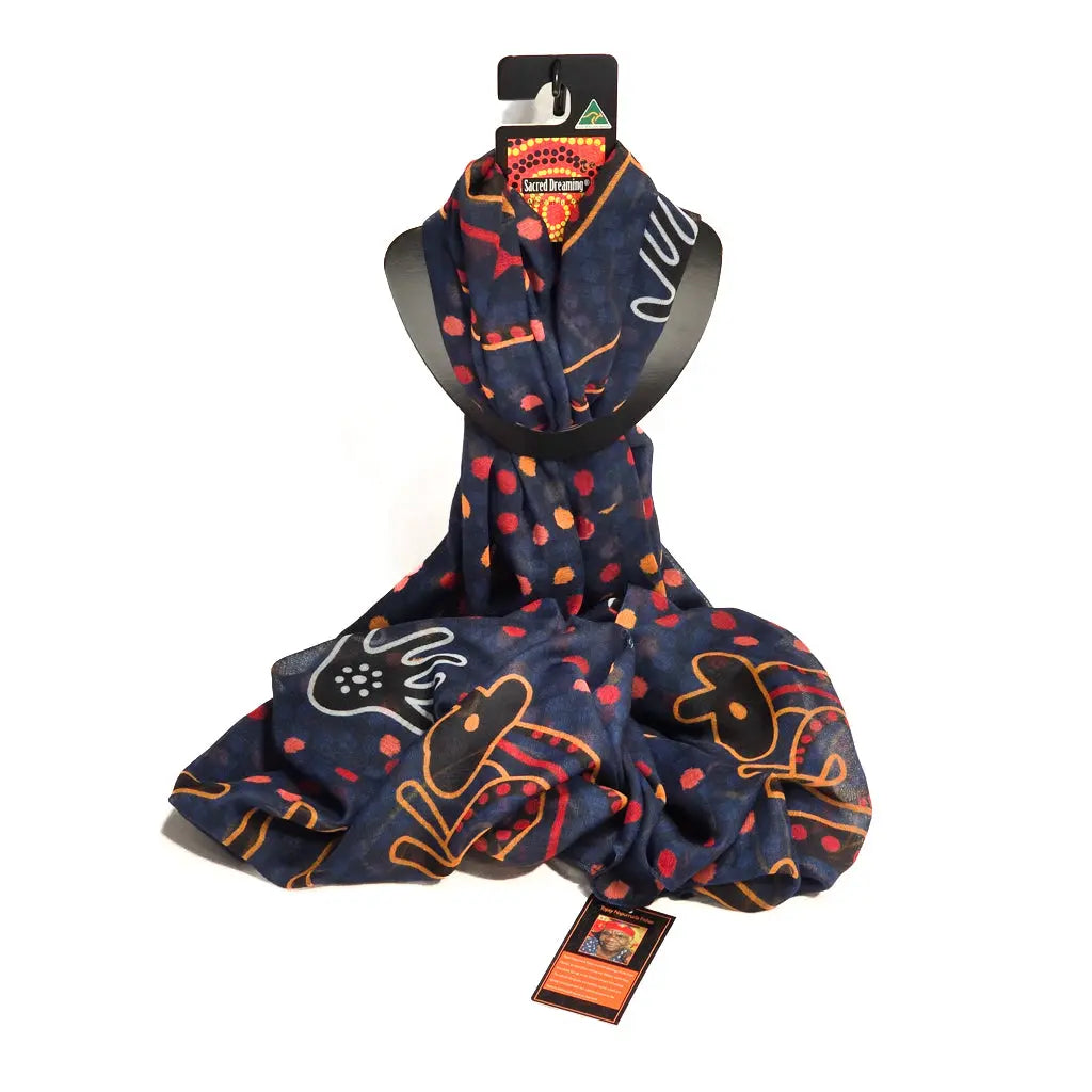Kangaroo Aboriginal art scarf