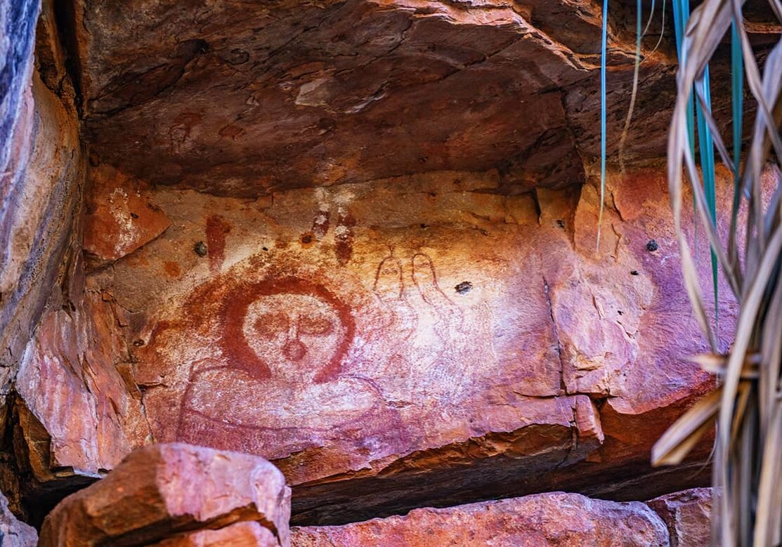 Wandjina rock art figure at Galvans Gorge in the Kimberley