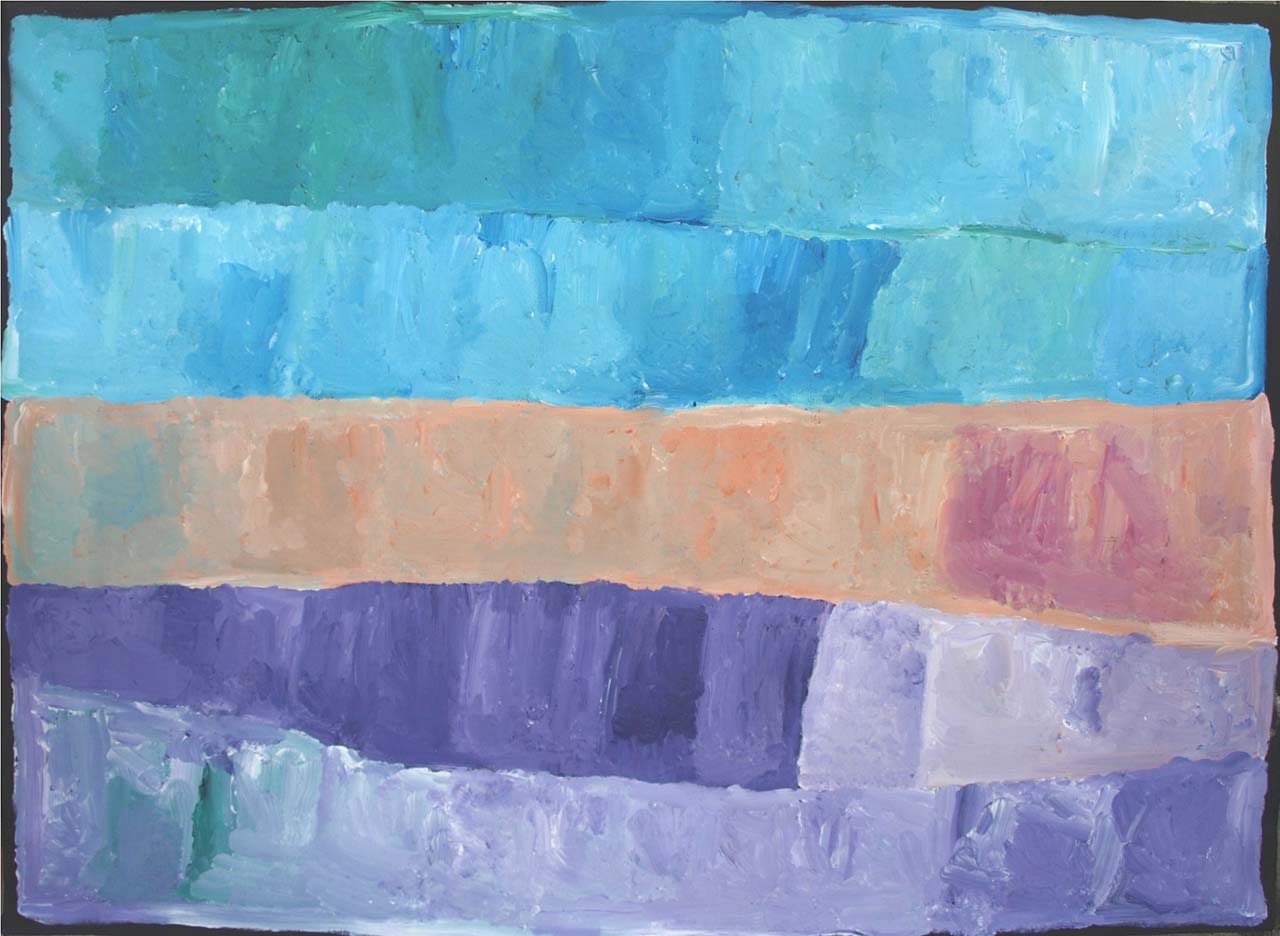 Kudditji Kngwarreye colour field painting showing broad layered expanses of colour