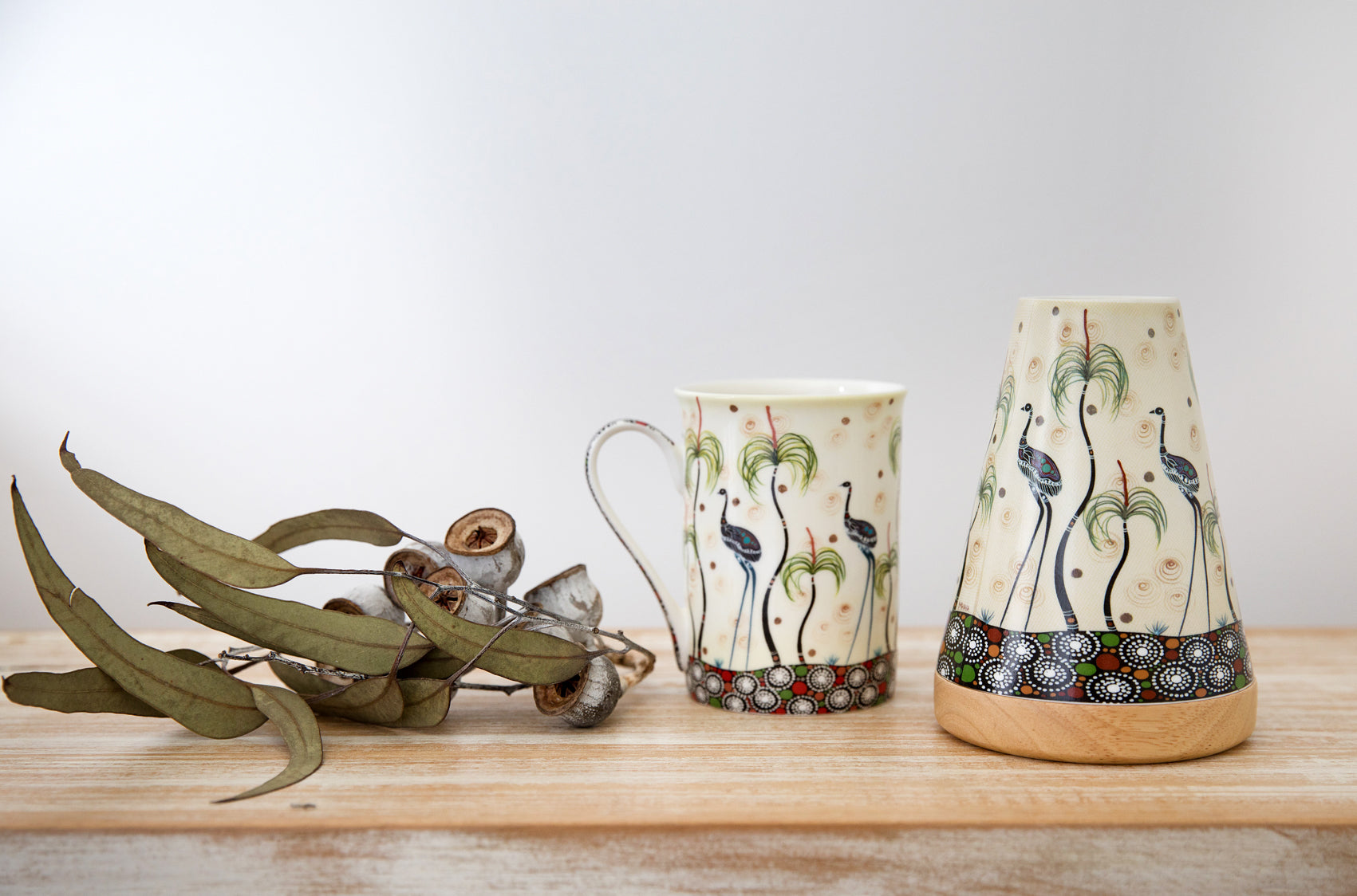 Aboriginal art homewares laid out as a gift collection