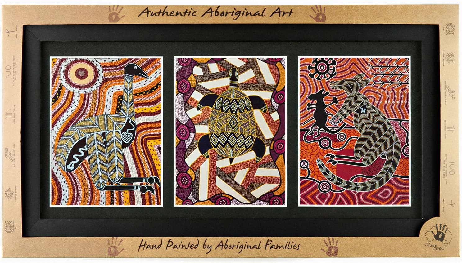 Framed authentic Aboriginal art set ready for gifting