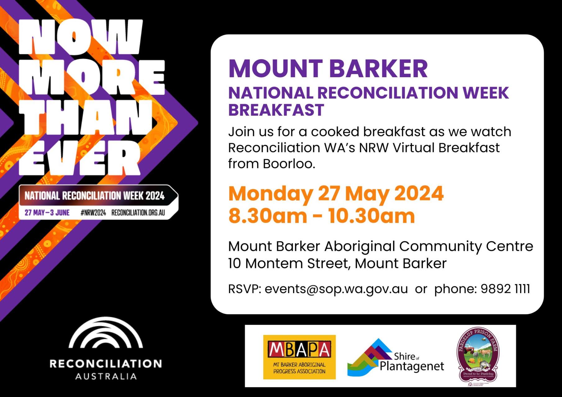 Community gathering at a National Reconciliation Week breakfast event