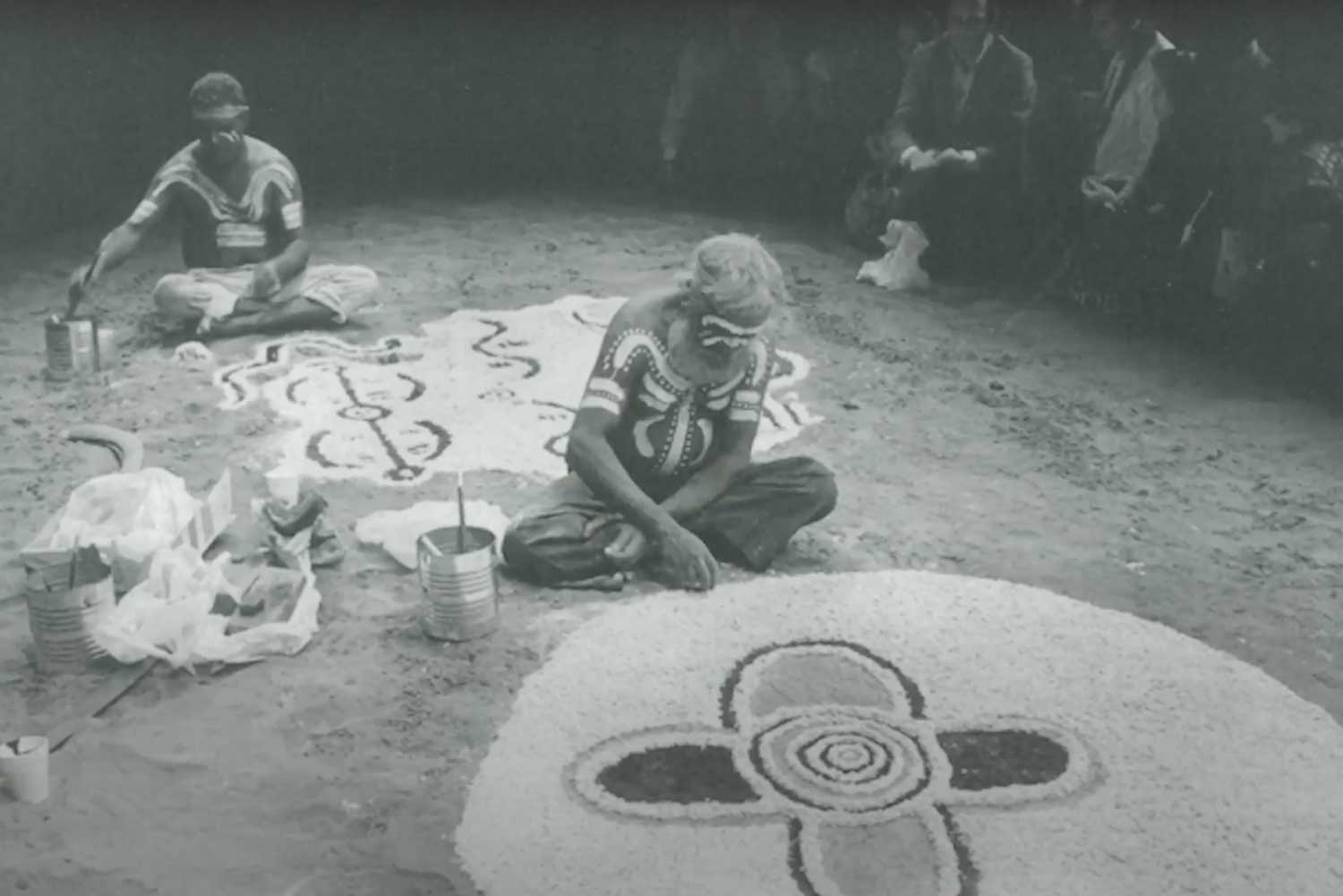 Papunya Tula art movement banner showing dot painting style