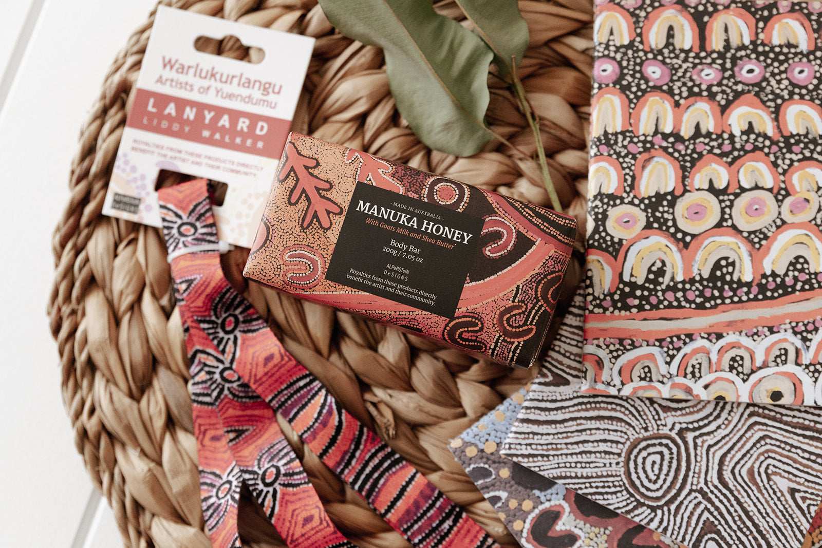 Indigenous art corporate gift hamper with apparel and accessories
