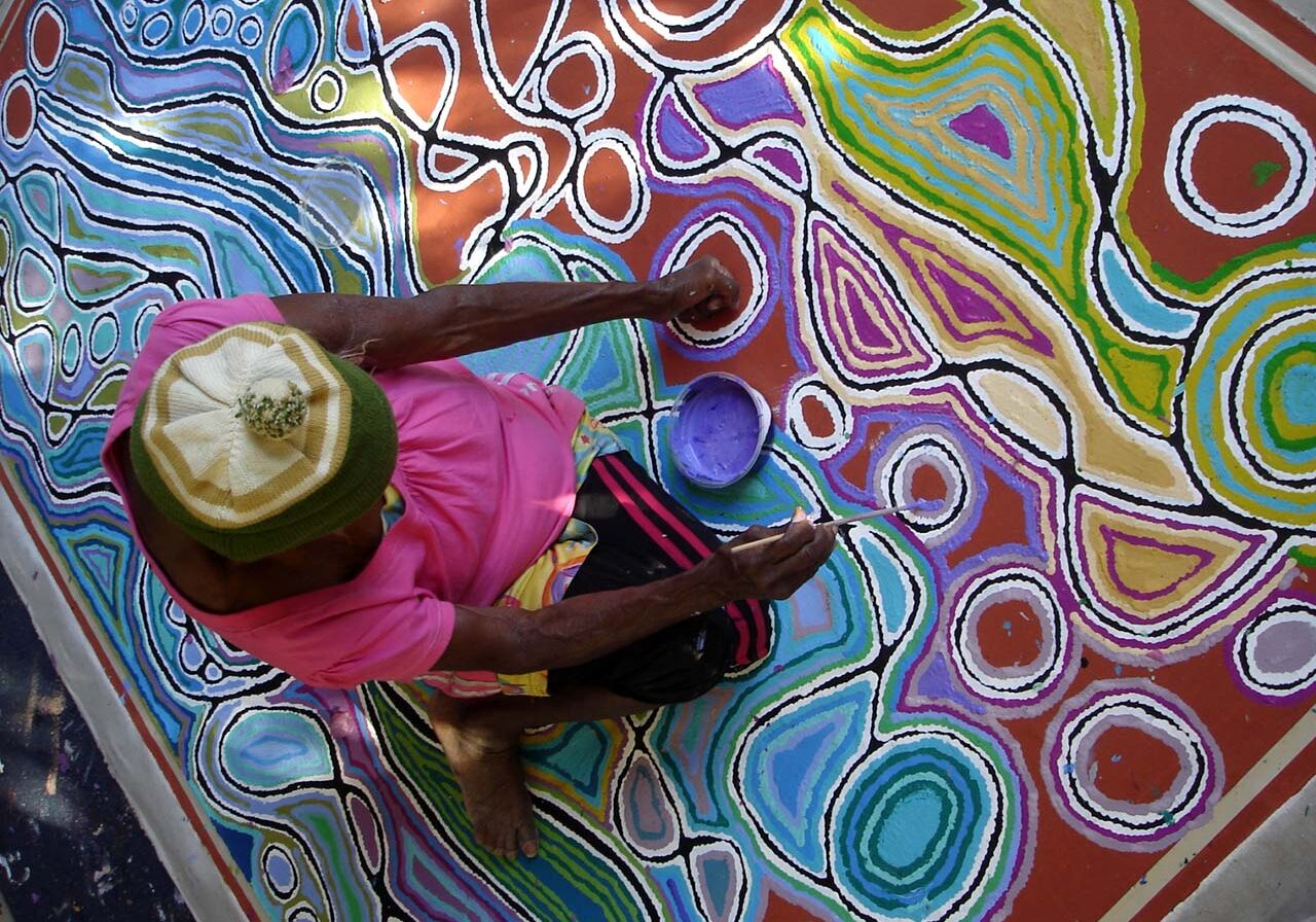 Aboriginal art painting source for licensed product reproductions