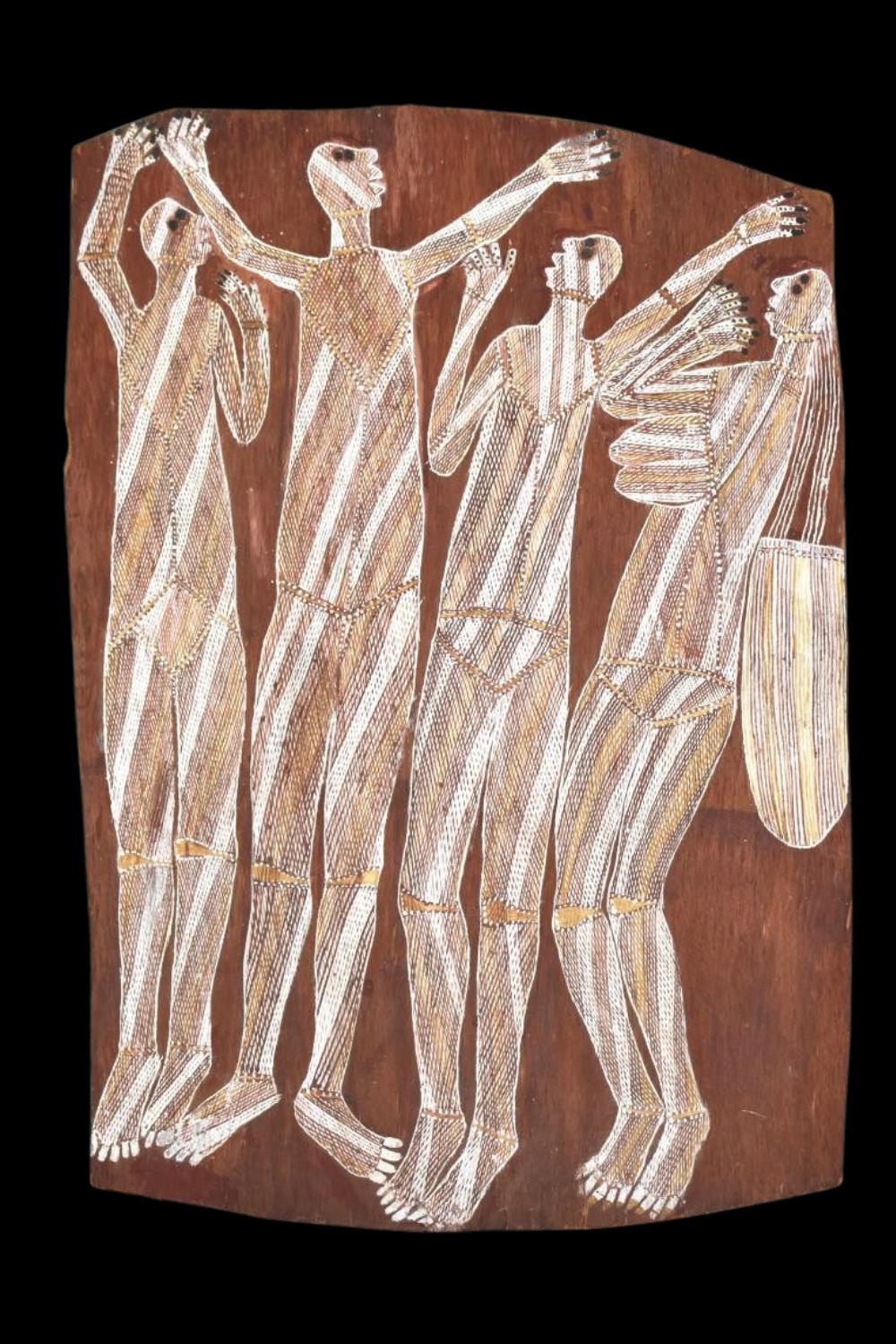 Wally Mandarrk Aboriginal bark painting from Arnhem Land