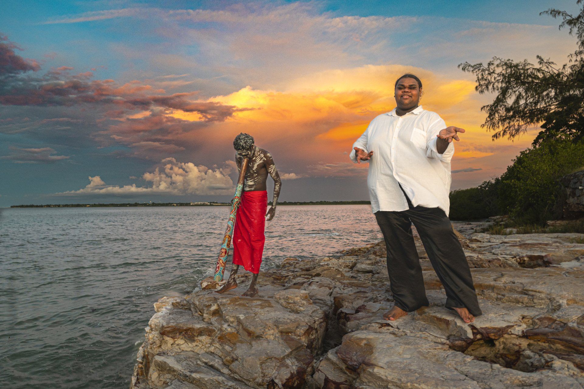 Welcome to Country ceremony performed by Traditional Owners at a formal Australian event