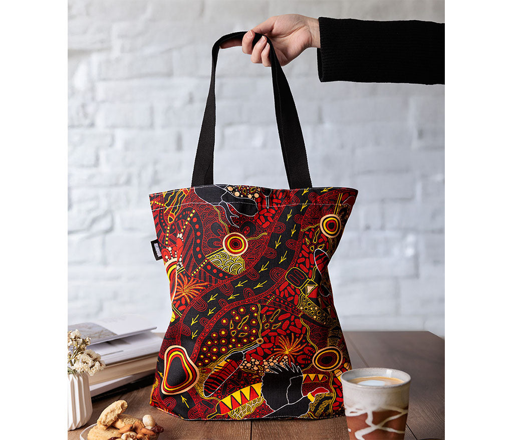 Aboriginal art cotton tote bag made in Australia