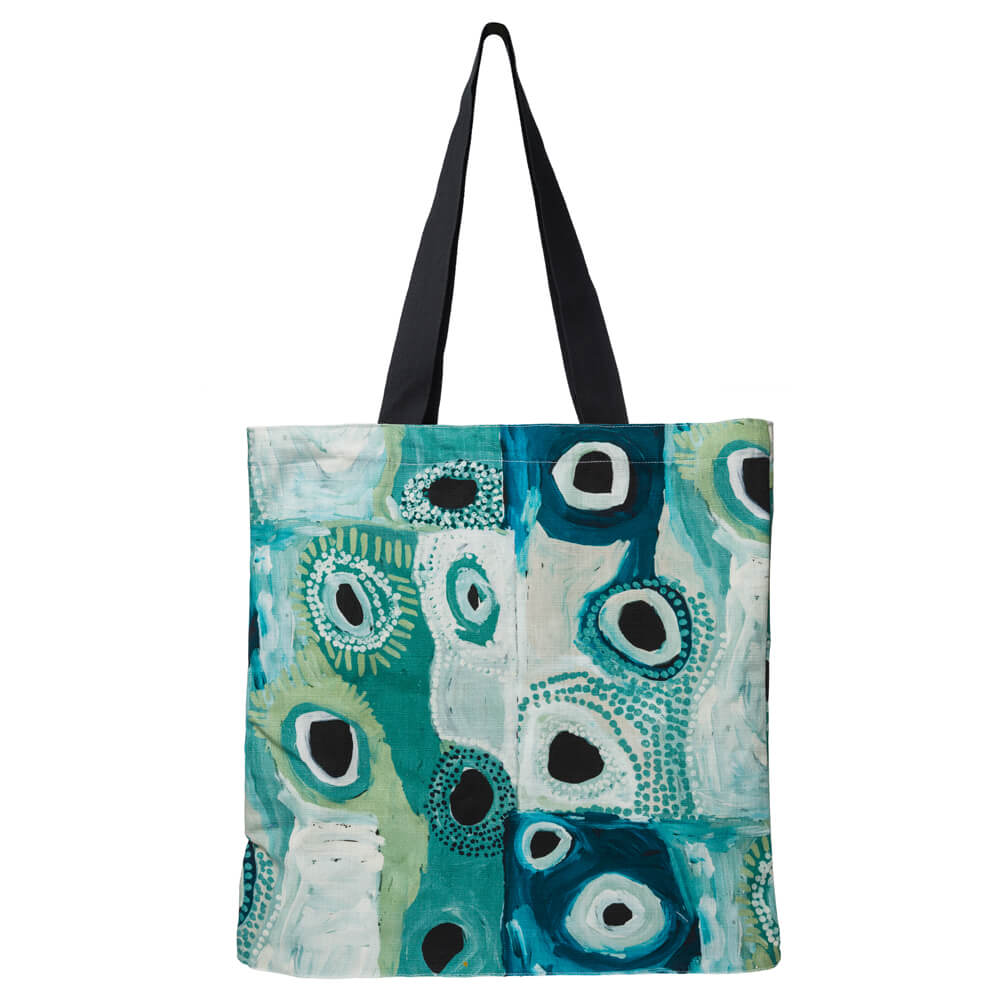 Aboriginal art bags Australian made featuring artwork by May Wokka Chapman