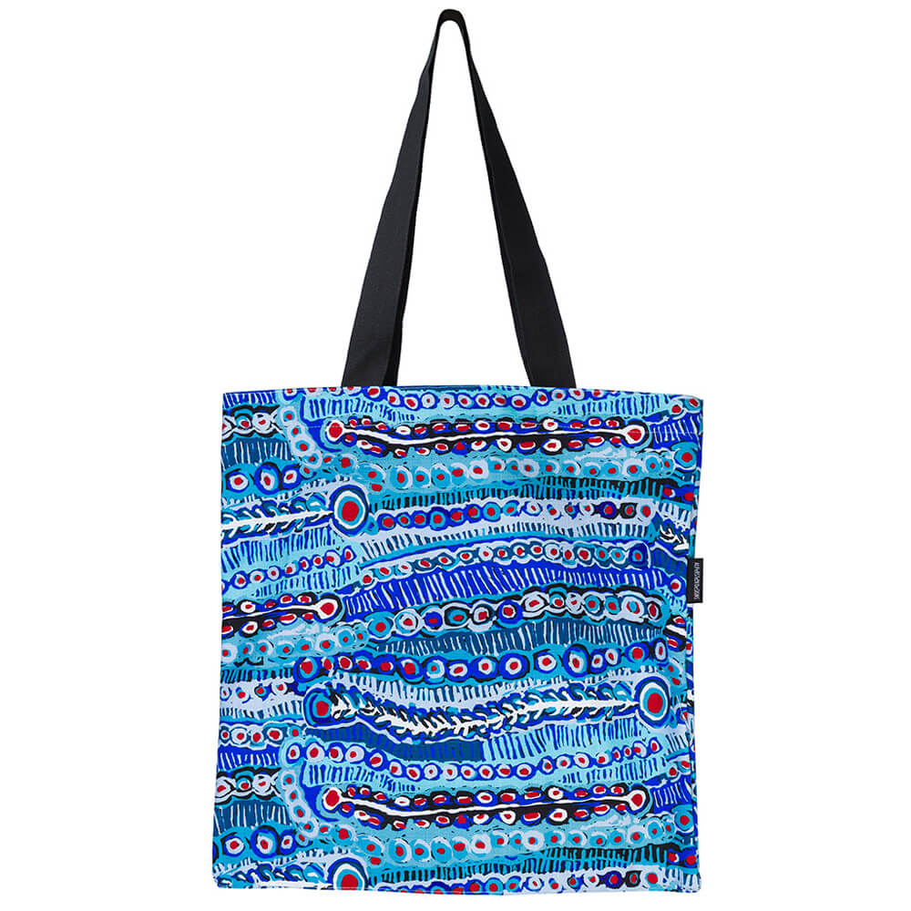 Australian made souvenir tote bag with Aboriginal art by Murdie Morris